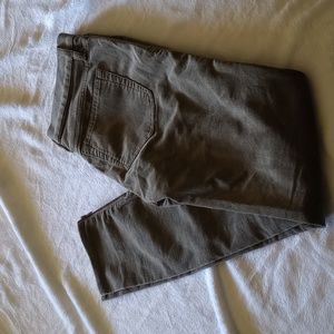 Loft corduroy zipper ankle green pants